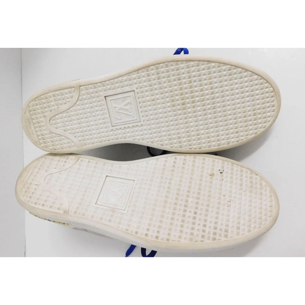 Louis Vuitton White Blue Monogram Technical Mesh Frontrow Sneaker sz39 AUTHENTIC
